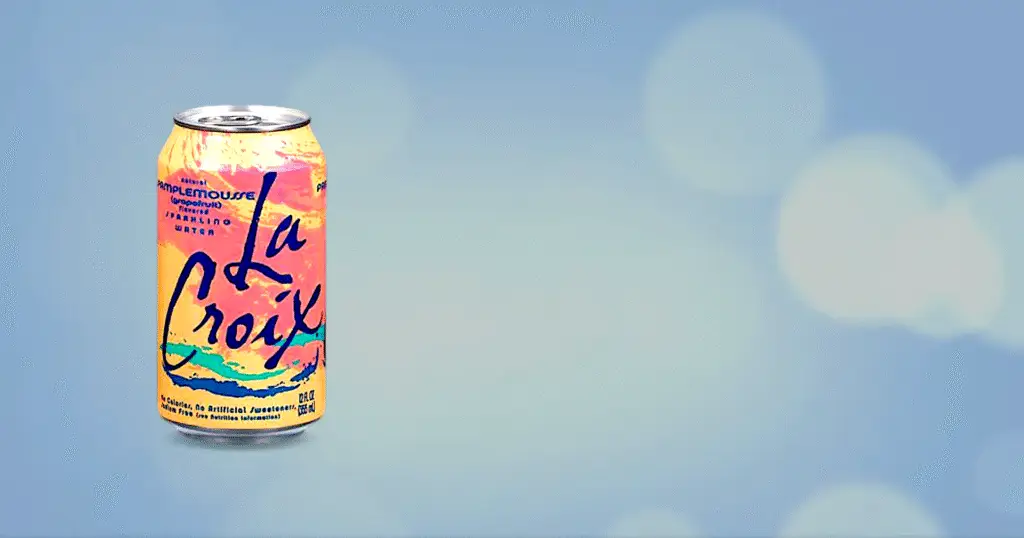 Can of La Croix sparkling water with a colorful design and logo on a light background. Can of La Croix sparkling water with a colorful design and logo on a light background.