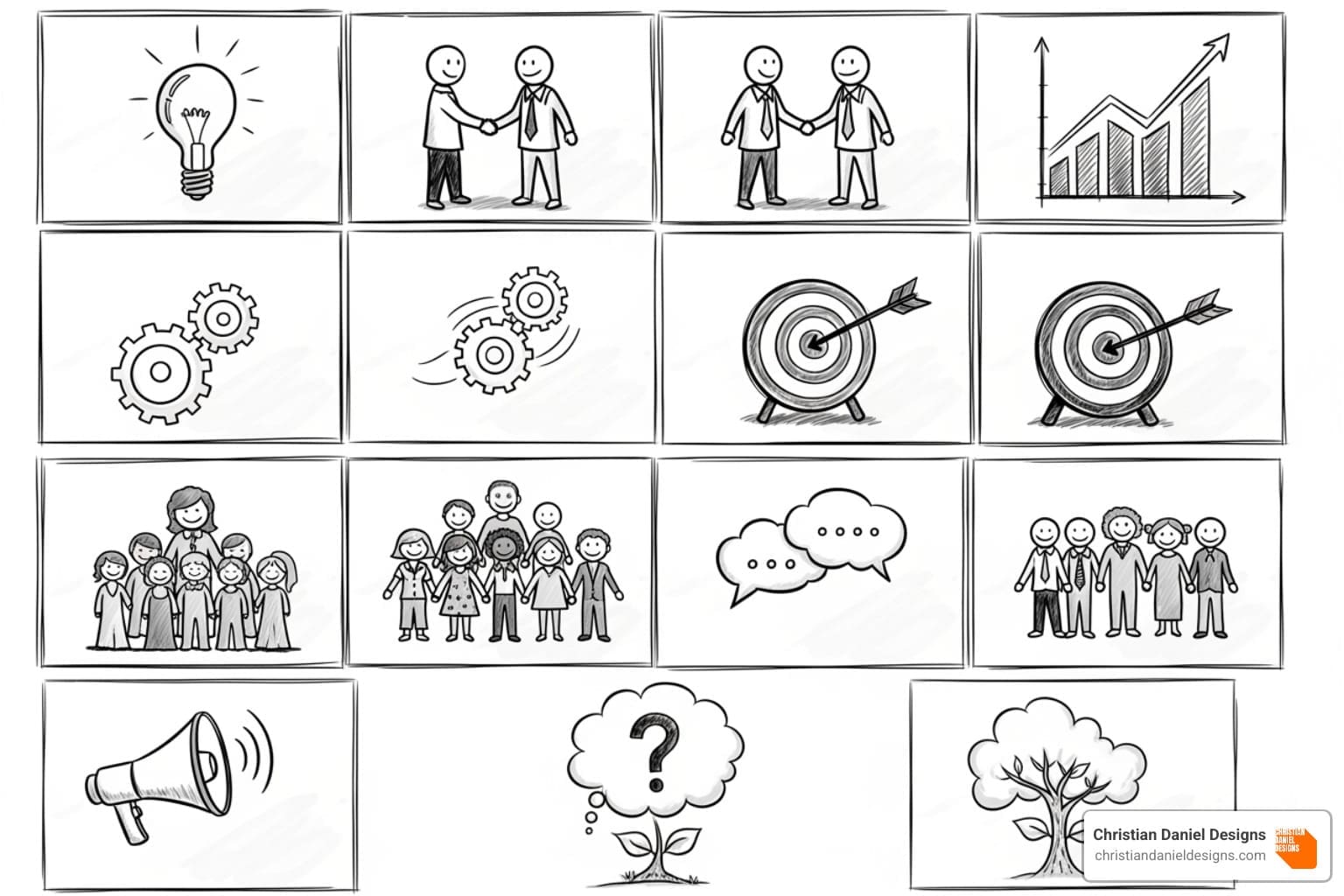 image showing a storyboard layout for a whiteboard video - whiteboard video marketing