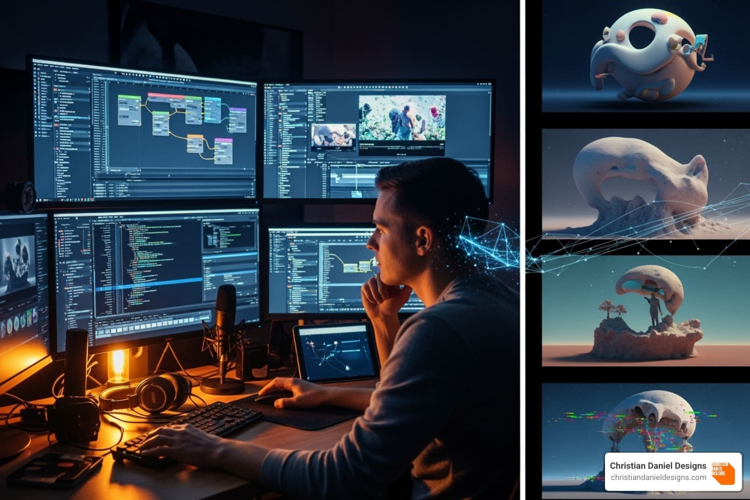 A user typing a detailed prompt into an AI video generator's text box, showing a prompt like "cinematic shot of a coffee shop in NYC during a rainy morning" - how to make ai videos