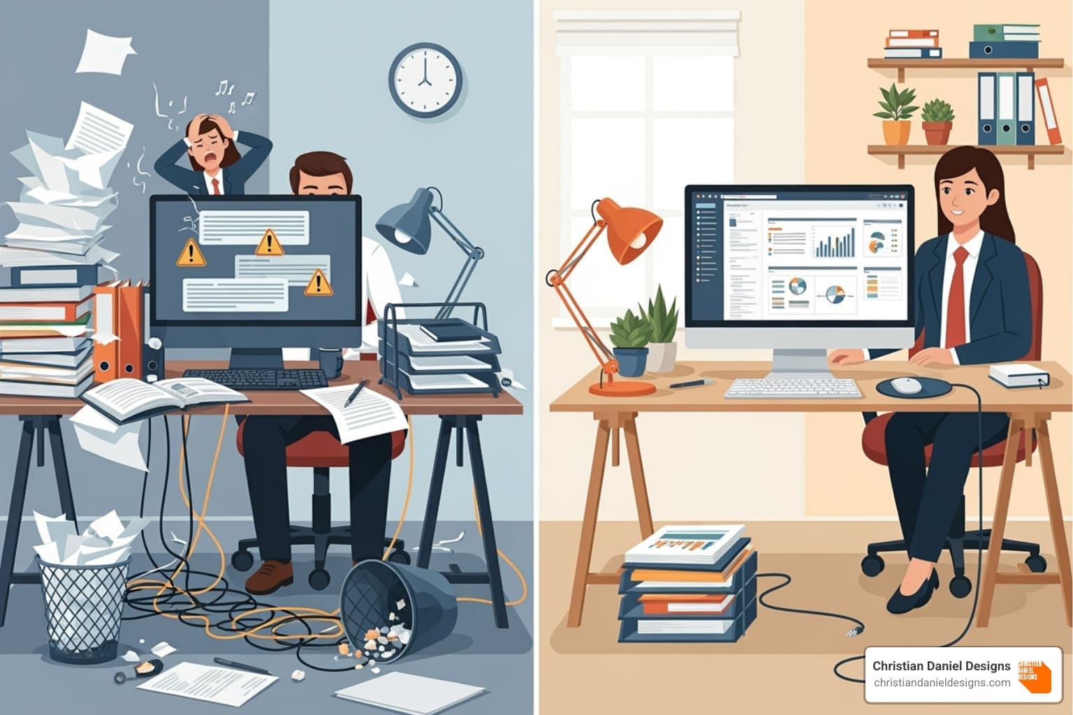 Table comparing common mistakes with best practice solutions - web design for business owners