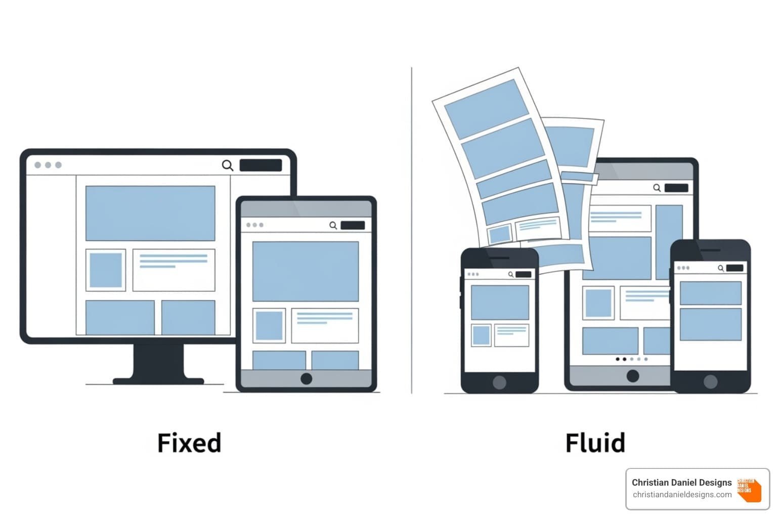 Fixed vs Fluid Grid - responsive website design