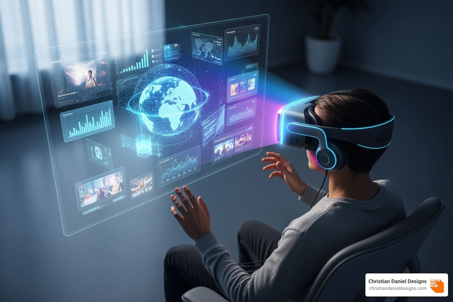 A website featuring a clear parallax scrolling effect, with foreground elements moving faster than background elements - Immersive website experiences