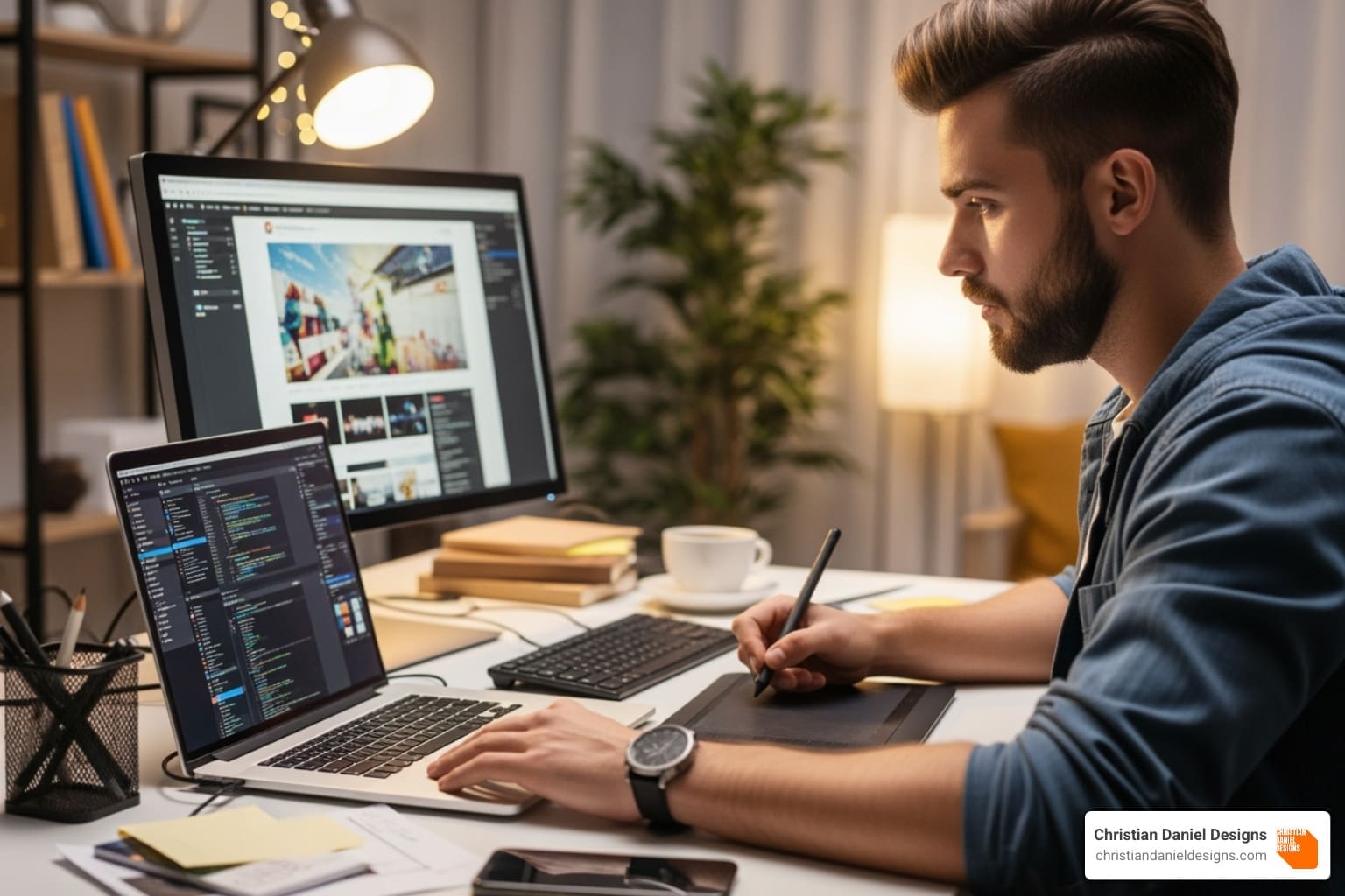 professional web design portfolio on a tablet screen - web designer