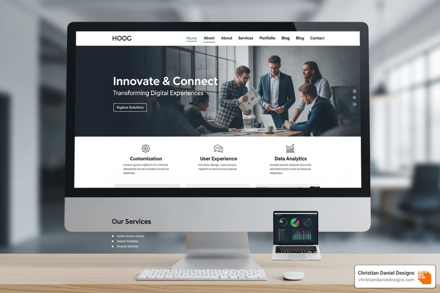 Premium template layout showcasing advanced features - Squarespace Designs